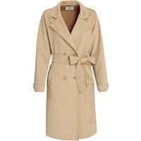Damen Trenchcoat mit Velours-Touch