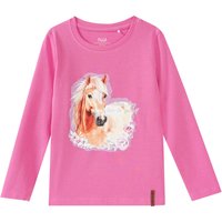 Mädchen Langarmshirt mit Pferde-Motiv