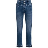Damen Straight-Jeans mit Fransen-Details