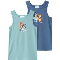 2 Bluey Unterhemden mit Brust-Print