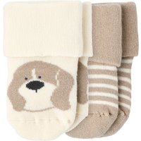 2 Paar Newborn Frotteesocken mit Umschlag