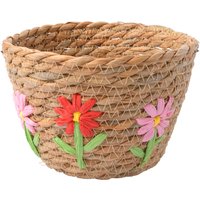Kleiner Deko-Korb mit Blumen-Motiv