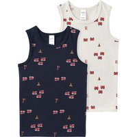 2 Baby Unterhemden mit Feuerwehr-Motiven