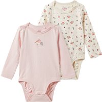2 Baby Langarmbodys mit Vogel-Motiven