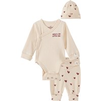 Newborn Set mit Wickelbody, Hose und Mütze