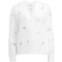 Damen Strickjacke mit Blumen-Stickerei