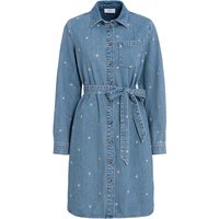Damen Jeanskleid mit Blumen-Stickerei