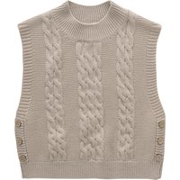 Mädchen Woll-Strickpullunder mit Zopfmuster