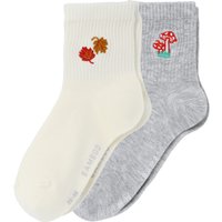 2 Paar Damen Socken mit Stickerei