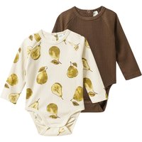2 Baby Langarmbodys mit Ripp-Struktur