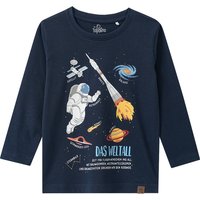 Kinder Langarmshirt mit Weltall-Print