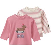 2 Newborn Langarmshirts mit Tier-Motiv