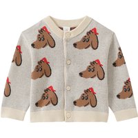 Newborn Strickjacke mit Tier-Allover