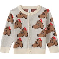 Baby Strickjacke mit Tier-Allover