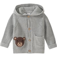 Newborn Strickjacke mit Bär-Stickerei