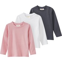 3 Baby Langarmshirts in Unifarben