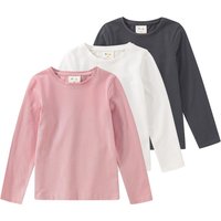 3 Mädchen Langarmshirts in Unifarben