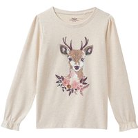 Mädchen Langarmshirt mit Reh-Motiv