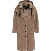 Damen Teddymantel mit Steppeinsatz