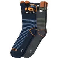 2 Paar Jungen Frottee-Socken mit Fahrzeugen