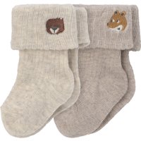 2 Paar Newborn Socken mit Stickerei