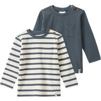 2 Baby Langarmshirts mit Brusttasche