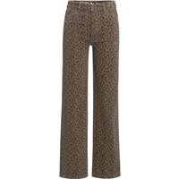 Damen Straight-Jeans mit Leo-Muster