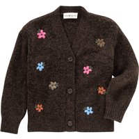 Mädchen Strickjacke mit Blumen-Allover