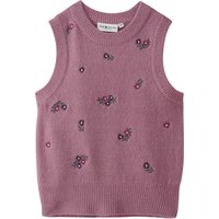 Mädchen Pullunder mit Blumen-Stickerei