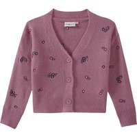 Mädchen Strickjacke mit Blumen-Stickerei