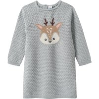 Baby Strickkleid mit Reh-Applikation