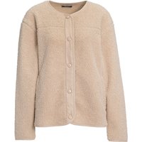 Damen Teddyjacke mit Druckknopfleiste