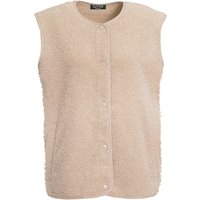 Damen Teddyweste mit Druckknopfleiste