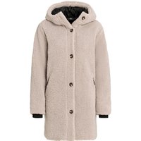 Damen Teddymantel mit Kapuze