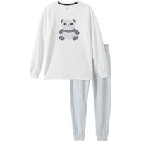 Mädchen Schlafanzug mit Panda-Applikation