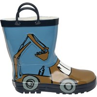 Jungen Gummistiefel mit Baufahrzeug-Motiv