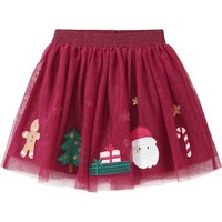 Mädchen Weihnachtsrock mit Applikationen