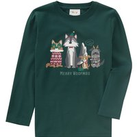 Jungen Weihnachtsshirt mit Hunde-Motiv