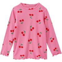 Mädchen Langarmshirt mit Kirsch-Allover