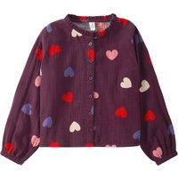 Mädchen Musselin-Bluse mit Herz-Allover