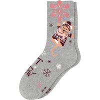 1 Paar Damen Weihnachtssocken mit Maus-Motiv
