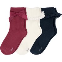 3 Paar Mädchen Socken im festlichen Design