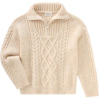 Jungen Strickpullover mit Zopf-Muster