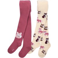 2 Mädchen Frottee-Strumpfhosen mit Motiven