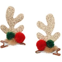 2 Haarspangen im Rentier-Design