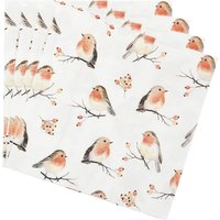 20 Servietten mit Rotkehlchen-Motiv