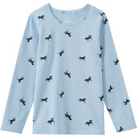 Mädchen Langarmshirt mit Pferde-Prints