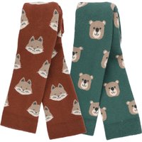 2 Baby Frottee-Leggings mit Tier-Motiven