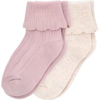 2 Paar Mädchen Socken in Ripp-Struktur