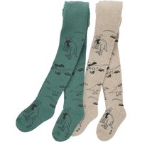 2 Jungen Strumpfhosen Dino-Motiv
